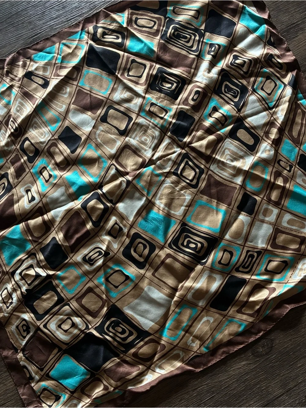 Vintage Silk Abstract Scarf